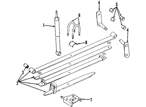 1994 Honda Passport Rear Suspension Spring, Rear Leaf No 1 Sub Diagram for 8-97044-398-0