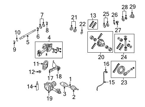 2008 Dodge Nitro Front Axle & Carrier SERVICE FRONT Diagram for 68019320AC