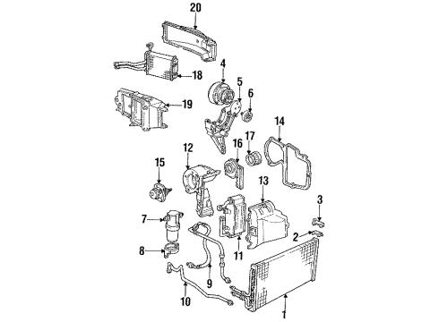1992 Oldsmobile Bravada Air Conditioner & Heater Components Coil Asm, A/C Clutch Diagram for 89019188
