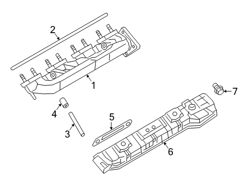 2017 Nissan Titan XD Exhaust Manifold Cover-Exhaust Manifold Diagram for 16590-EZ41D