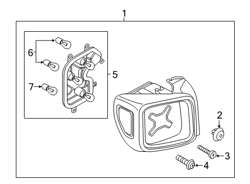 2016 Jeep Renegade Bulbs Lamp-Tail Diagram for 68346453AA