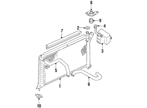 1990 Hyundai Sonata Radiator & Components Hose-Radiator Lower Diagram for 25412-33052