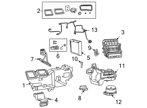 2011 Ram 1500 Air Conditioner Housing-Distribution Diagram for 68048891AF