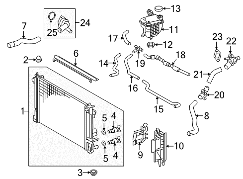 2018 Toyota Prius Prime Radiator & Components By-Pass Pipe Diagram for 16268-37100