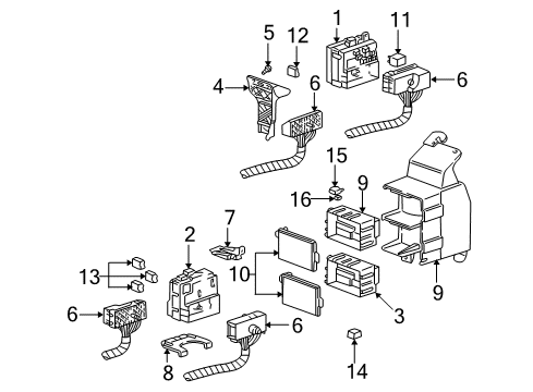 2000 Chevrolet Monte Carlo Electrical Components Fuse & Relay Box Bolt Diagram for 11609538