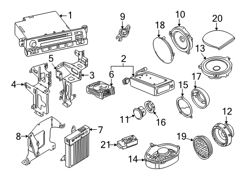 1999 BMW 328i Sound System Loudspeaker Threaded Ring Diagram for 65138360690