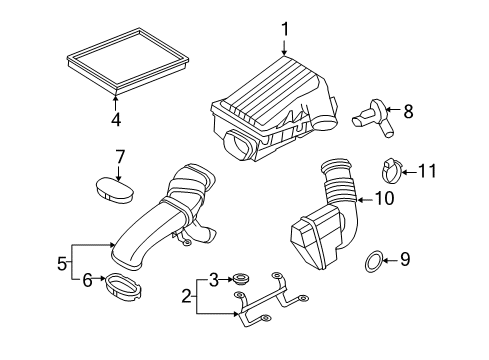 2008 BMW X5 Powertrain Control Intake Silencer Diagram for 13717548885