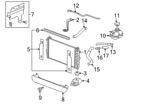 2007 Pontiac G5 Radiator & Components Radiator Outlet Lower Hose (Lower) Diagram for 15270510