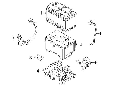 2017 Hyundai Sonata Battery Tray Assembly-Battery Diagram for 37150-C1000