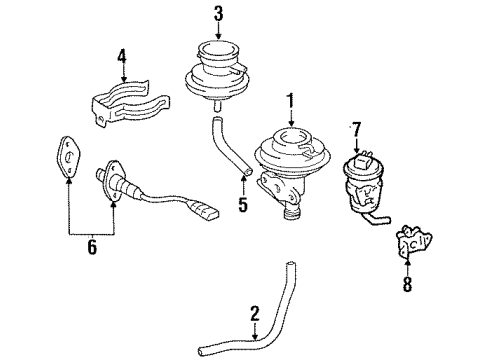 1995 Toyota Celica EGR System Valve Assy, EGR Diagram for 25620-16210