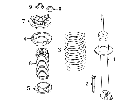 2017 BMW 540i xDrive Struts & Components - Rear Rear Coil Spring Diagram for 33536879969