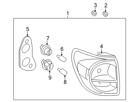 2013 Toyota Sequoia Combination Lamps Tail Lamp Assembly Diagram for 81550-0C080
