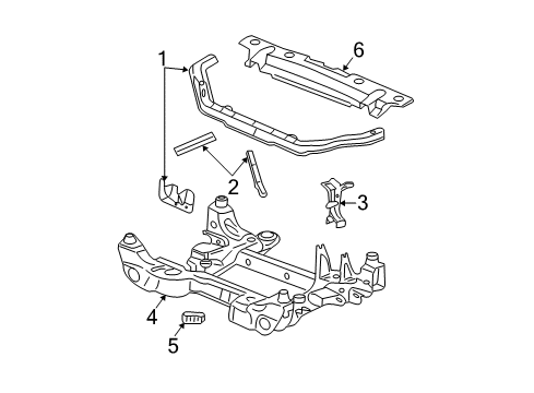 2004 Cadillac CTS Radiator Support Upper Tie Bar Brace Diagram for 25717971