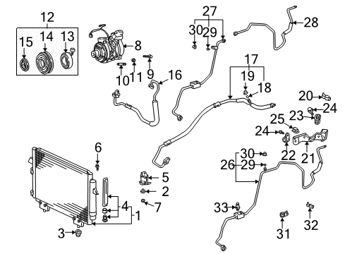 2001 Toyota RAV4 A/C Condenser, Compressor & Lines Compressor Assembly Diagram for 88310-42180-84
