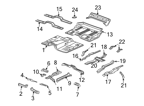 2005 Hummer H2 Floor Panel Asm-Front Floor Diagram for 25910525