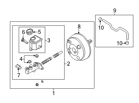 2010 Kia Optima Hydraulic System Booster & Master Cylinder Diagram for 585002G110