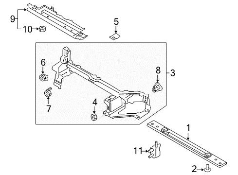 2020 Lincoln Continental Automatic Temperature Controls Upper Tie Bar Diagram for GD9Z-16138-A