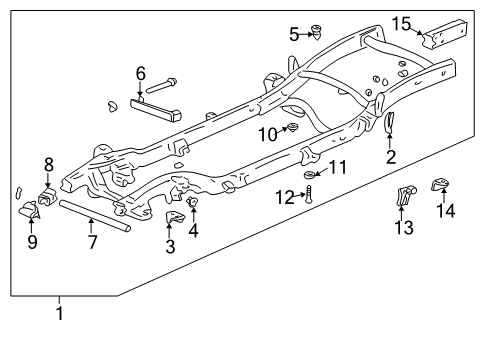 2000 Chevrolet Tahoe Frame & Components Mount Bolt Diagram for 11516868
