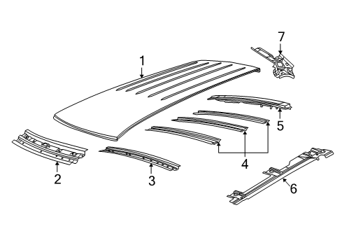 2011 Dodge Grand Caravan Roof & Components REINFMNT-D Pillar Diagram for 5020984AE