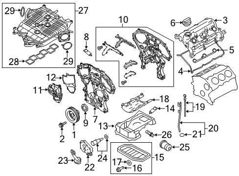 2019 Nissan 370Z Powertrain Control Sensor Assembly Knock Diagram for 22060-JK20C