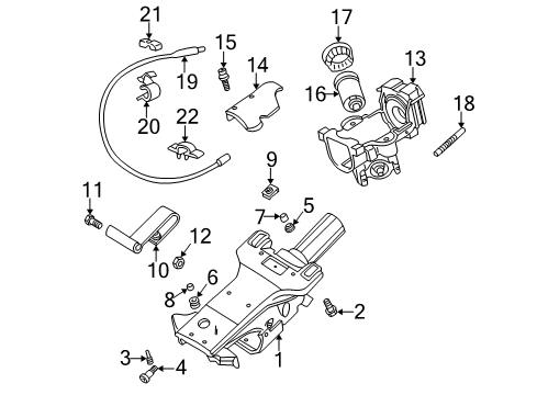 1997 BMW 740iL Housing & Components Self-Locking Hex Nut Diagram for 07129904002