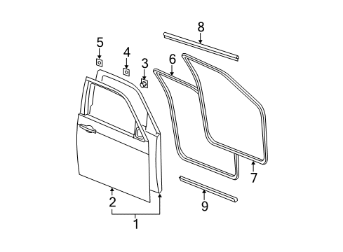 2010 Dodge Charger Front Door WEATHERSTRIP-Front Door Mounted Diagram for 5112135AD