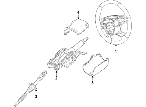 2020 Buick Enclave Steering Column & Wheel, Steering Gear & Linkage Intermediate Shaft Diagram for 84378231