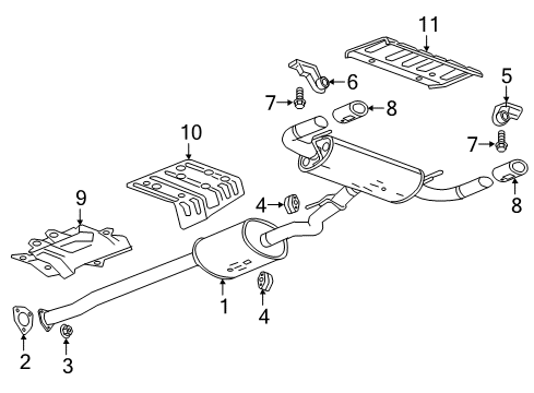 2018 Buick Envision Exhaust Components Heat Shield Diagram for 13402960