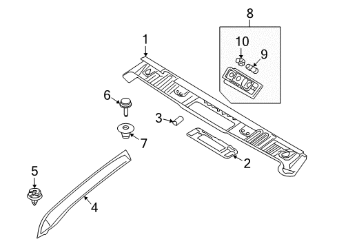 2008 BMW 650i Interior Trim - Roof Cover, Windscreen Panel, Top Diagram for 51448029947