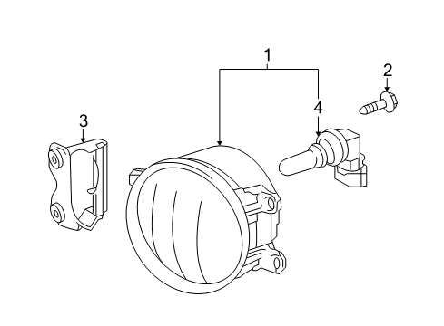 2008 Toyota Solara Bulbs Fog Lamp Assembly Mount Bracket Diagram for 52125-06070