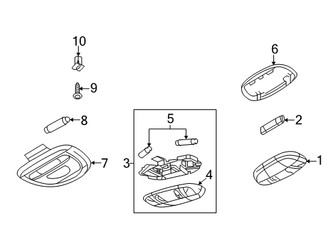 2009 Ford E-350 Super Duty Interior Lamps Dome Lamp Assembly Diagram for BL3Z-13776-A