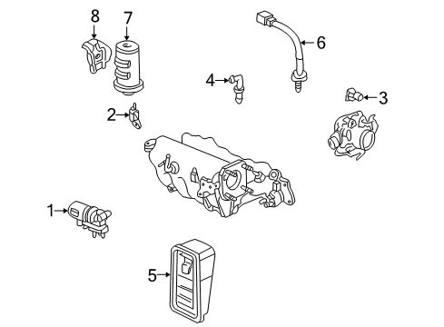1995 Acura Integra Emission Components Valve Assembly, Electronic Air Control (Denso) Diagram for 36450-P28-A01
