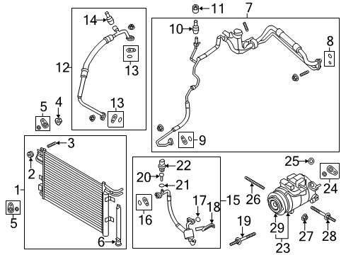 2016 Lincoln MKS Air Conditioner AC Hoses Diagram for DE9Z-19867-B