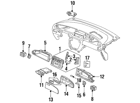 1998 Honda Odyssey Cluster & Switches, Instrument Panel Hinge, Passenger Tray Diagram for 77244-SX0-A01