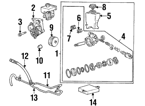1995 Buick Skylark P/S Pump & Hoses, Steering Gear & Linkage Power Steering Pump Diagram for 26049345