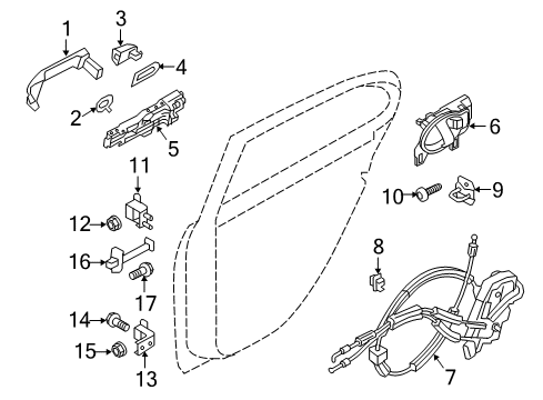 2018 Nissan Versa Note Rear Door - Lock & Hardware Check Link Assembly Diagram for 82430-3VA0B