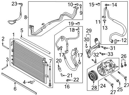 2019 Ford Edge Air Conditioner Discharge Hose Diagram for K2GZ-19972-K