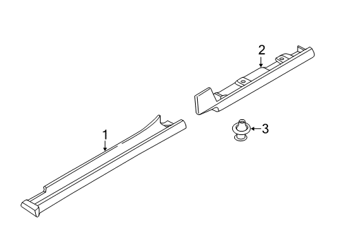 2015 Ford Transit Connect Exterior Trim - Pillars, Rocker & Floor Rear Rocker Molding Diagram for DT1Z-1710176-BA