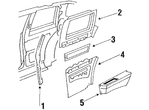 1986 Oldsmobile 98 Interior Trim Panel Asm-T/F Body Lock Pillar *Dark Blue Diagram for 20632804