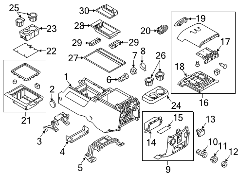 2013 Ford F-350 Super Duty Front Console Front Panel Bracket Diagram for BC3Z-28045A78-AA