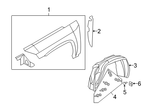 2012 Jeep Compass Fender & Components Fender-Front Diagram for 68079670AB