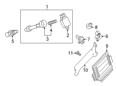 2008 Nissan Frontier Ignition System Ignition Coil Assembly Diagram for 22448-EA000