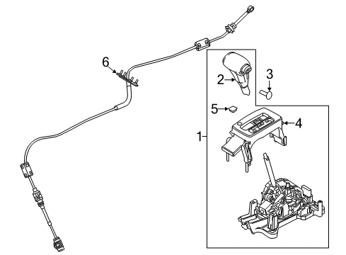 2009 Ford Fusion Gear Shift Control - AT Shift Indicator Diagram for 6E5Z-7D443-D