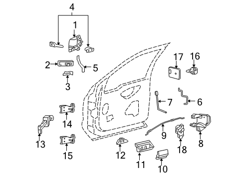 2007 Ford F-250 Super Duty Front Door - Lock & Hardware Lock Knob Diagram for F81Z-2521850-AAA