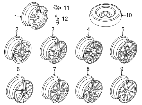 2008 Dodge Avenger Wheels Aluminum Wheel Diagram for 1AN33PAKAA