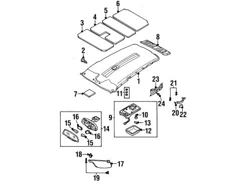 2001 Isuzu VehiCROSS Interior Trim - Roof Bulb, Room Light (12V 10W) Diagram for 8-97128-771-0