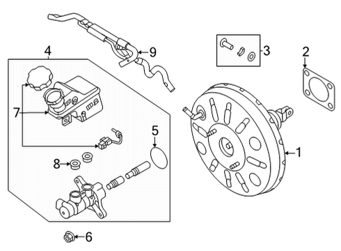 2020 Kia Cadenza Hydraulic System Cylinder Assembly-Brake Diagram for 58510F6550