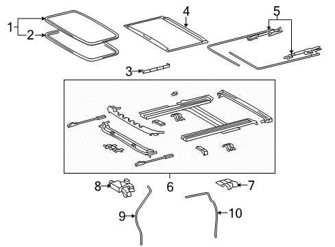 2007 Toyota Tundra Sunroof Sunshade Diagram for 63306-0C030-B1