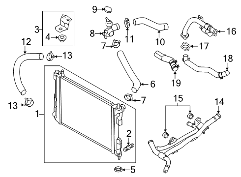 2020 Hyundai Accent Radiator & Components Hose Assembly-HTR Diagram for 25472-2M000