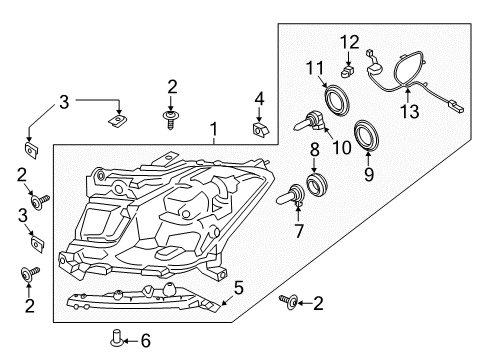 2019 Ford Expedition Bulbs Support Diagram for JL1Z-17C972-B